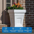 Step2 Atherton Square Planter, Large Planters for Outdoor Plants, Gardening and Flower Pot for Patio or Porch, Efficient Drainage, Durable Plastic, Classic White by CozyNest Decor