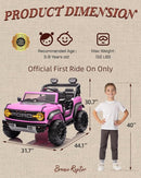 24V Ride on Toys for Big Kids, Licensed Ford Bronco Raptor 2 Seater Ride on Cars with Remote Control, Ride on Truck w/ 4-Wheeler Suspension, 3 Speeds, Led Lights, Bluetooth (24V, Pink) by TinyTreasures Baby Boutique