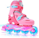 2PM SPORTS Inline Skates with Light Up Wheels, Roller Skates Blades for Boys Girls Kids Ages 5-8 8-12 4-6 6-12, Size Adjustable Beginner Blades Roller Skates by TinyTreasures Baby Boutique