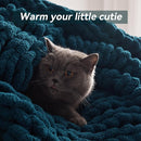 Chunky Knit Throw Blanket, 40''*50'' Knitted Throw Chenille Yarn for Bed Couch, Handmade Peacock Blue Crochet Big Thick Blanket, Machine Washable Cute Comfy Blanket for Home Decor by CozyNest Decor
