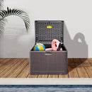 33 Gallon Pro Waterproof Outdoor Storage Bin Resin Deck Box for Patio, Poolside, and Garden, Lockable & UV-Resistant, Ideal for Small Spaces, Brown by CozyNest Decor