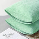 CaliTime Throw Pillow Covers Decorative 20 X 26 Inches Pack of 2 Cozy Chenille Standard Pillow Shams Cases for Couch Sofa Bed Living Room Home Grey Green by CozyNest Decor