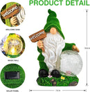 Gnome Garden Statue Figurine Decor with Solar Lights, Outdoor Garden Succulent Ornaments Waterproof Decoration for Outside Patio Yard Lawn Decor by GreenHaven Gardens