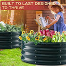 Durable Round Steel Raised Garden Bed Painted for Planting Vegetable/Herbs/Flowers/Trees at Backyard/Garden,or Baby Chicken,Christmas Tree Fence (Dark Green, 32 ins Diameter x 12 ins high) by GreenHaven Gardens