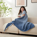 Snuggle Sac Blue Blanket Twin Size for Bed and Sofa, Reversible Super Soft Blankets Warm Cozy Knit Blankets Fuzzy Plush Lightweight for Couch, Picnic, Ombre Blue, 60x80 inches by TinyTreasures Baby Boutique