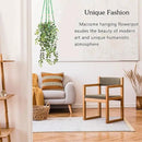 Augshy Macrame Plant Hangers Green Hanging Planters for Indoor Outdoor Home Decor, Hanging Plant Holder No Tassels Set of 2 with 4 Hooks by GreenHaven Gardens
