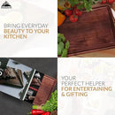 Handcrafted Walnut Wood Cutting Board 12x8, Non Toxic Kitchen Chopping Board with Juice Groove Charcuterie Serving Board, Eco & Knife Friendly Small Wooden Cutting Boards for Kitchen, Restaurant Use by CozyNest Decor