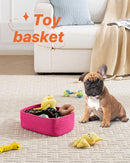 KALLAX Small Woven Basket, 12 x 8 x 4.5 Inches, Storage Basket for Organizing, Cute Small Rope Shelf Closet Cube Storage Bins Baskets for Shelves, Dog Toy Gift Baskets Empty, 3 Packs, Hot Pink by TinyTreasures Baby Boutique