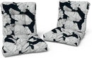 LVTXIII Outdoor Tufted Seat Cushions, Solid Seat and Back Chair Cushion with Ties, Patio Replacement Rocking Chair Cushion for Outdoor Furniture Use, 21 W x 21D, 2 Pack, Black Lush Leaf Jungle by GreenHaven Gardens