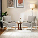 DUHOME Linen Fabric Spindle Accent Chairs Set of 2 with Wood Frame,Modern Accent Chairs with Padded Spring Seat and Brushed White Base for Living Room Bedroom Farmhouse Home Office Belcony by CozyNest Decor