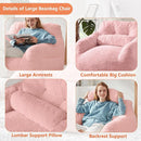 Bean Bag Chair for Adults with Pillow,Oversized Bean Bag Couch Chairs for Adults,Giant Lazy Couch Sofa Chairs with Filler,Large Reading Chair for Living Room Bedroom,Pink by CozyNest Decor