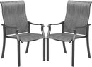 UDPATIO Patio Dining Chairs Set of 2, High Back Wide Seat Outdoor Furniture Chairs with All Weather Breathable Textilene, for Lawn Garden Backyard Deck, Dark Grey by GreenHaven Gardens