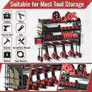 Power Tool Organizer Wall Mount, Metal Power Tool Storage Rack with Screwdriver Holder, Garage Tool Storage Shelves with Screwdriver Holder Plier Holder (Black, 4 Drills Holder) by GreenHaven Gardens