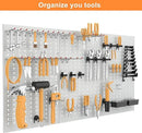 WALMANN Metal Pegboard Tool Organizer Boards with Pegboard Hooks, 24x48in Tools Organizer Pegboard for Garage, Workbench, Peg Board, Tool Storage Board with Hooks(Grey) by GreenHaven Gardens