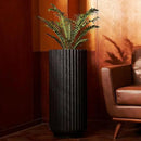 31.5 Inch Tall Roman Column Concrete Planter（14.2Dx31.5H，36 Pounds）,Durable All-Weather Use with Drainage Holes,Large Tall Round Planter for Outdoor Indoor Plants by CozyNest Decor