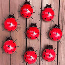 Metal Garden Decor for Outside Cute Ladybugs Yard Art Lawn Ornaments Wall Sculptures & Statues Outdoor Fence Decorations for Patio - Set of 8 by GreenHaven Gardens