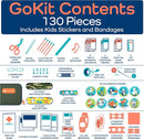 Keep Going Travel First Aid Kit for Kids – 130 Pc. for Car, Purse, Diaper Bag, Backpack, & Suitcase, with Latex-Free Bandages – 7 x 5 x 2 in. Travel First Aid Kit TSA-Approved by TinyTreasures Baby Boutique