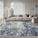 9x12 Area Rugs for Living Room Rug Washable: Modern Large Rug for Dining Room Bedroom Carpet Non Slip 9 by 12 Indoor Abstract Nursery Home Office Blue Grey by TinyTreasures Baby Boutique