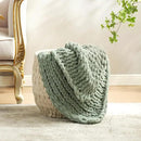 Amélie Home Chunky Knit Throw Blanket for Couch, Soft Chenille Crochet Blanket for Children, 40"x50", Sage Green by CozyNest Decor
