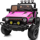 4WD Kids Ride on Car Truck, 12V 7Ah Kids Electric Vehicles Car Ride on Toy for Toddlers w/Remote Control - Pink by TinyTreasures Baby Boutique