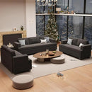 Sofa, 89" 3-Seater Deep Seat Sofa, Modern Comfy Couches for Living Room Apartment Lounge, Dark Grey Chenille by CozyNest Decor