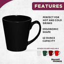 DISCOUNT PROMOS Glossy Ceramic Latte Coffee Mug 12 oz. Set of 10, Bulk Pack - Perfect for Tea, Espresso, Cappuccino, Hot Cocoa - Black by CozyNest Decor