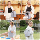 NCVI Breastmilk Cooler Bag with 2 Ice Pack, Breast Pump Bag with Cooler Fits 6 Bottles, Double Layer Breast Milk Baby Bottle Cooler Bag, for Travel, Nursing Mom Daycare, Work, Picnic (Grey) by TinyTreasures Baby Boutique