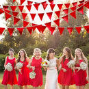 Red Party Decorations Triangle Pennant Banner Flag Dark Red Metallic Fabric Bunting Garland for Graduation Wedding Bridal Shower Birthday Anniversary Holiday Valentines Retirement Party Supplies by GreenHaven Gardens