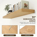 Deep Floating Shelves for Wall - 55 Inch Wide x 12 Inch Deep Wall Shelves Set of 1 - Rustic Oak Color Wood Shelves for Living Room, Bathroom, Laundry Room, Bedroom, Kitchen, Home Office by CozyNest Decor
