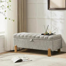 Storage Ottoman Bench, Bedroom Storage Bench Foot Rest with Legs, 17.1 x 48.6 x 18.5 Inches, End of Bed Bench, Load up to 500 lb, for Living Room, Bedroom, Entryway, Light Gray by CozyNest Decor