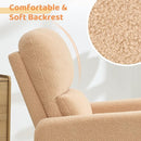 Swivel Rocker Recliner, Oversized Power Nursery Recliner Chair, Swivel Glider Reclienr with Removable Cushion, Upholstered Boucle Recling Chair for Nursery Living Room Bedroom, Teddy Camel by TinyTreasures Baby Boutique
