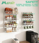 Over The Door Pantry Organizer, Wall Mount Spice Rack, Pantry Hanging Storage and Organization, 6 Adjustable Baskets Heavy-Duty Metal for Home & Kitchen, Back of Door Seasoning Rack - White by CozyNest Decor