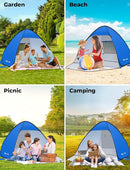 Glymnis Pop Up Beach Tent Beach Shade Tent for 1-4 Persons Sun Shelter UPF 50+ Enclose Zipper Door Portable Easy Up Beach Tent by TinyTreasures Baby Boutique