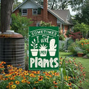Cute Funny Garden Flag Sometimes I Wet My Plant Lover Gift Outdoor Decorations Small Double Sided Burlap art Stained Glass Style Garden Flags 12 x 18 Inch for Outside by GreenHaven Gardens
