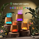 Essential Oil Diffuser for Home: 200ml Aromatherapy Diffuser with Himalayan Pink Salt Rock, Cool Mist Humidifier with Auto Off Function and 9 Colors LED Night Light for Bedroom by TinyTreasures Baby Boutique