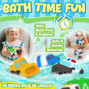 6 PCS Vehicle Floating Bath Toys Mold Free Infant Bath Tub Toys for 12 Months - No Hole Bathtub Toys for Toddlers 1-3 Water Pool Toys for Baby Toddler Ages 1+ by TinyTreasures Baby Boutique