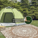 Pauwer Waterproof Outdoor Rug 8x10, Reversible Plastic Straw Patio Camping Rug, Indoor Outdoor RV Mat Carpet for Deck, Camper, Porch, Balcony, Backyard, Picnic, Boho Brown by GreenHaven Gardens