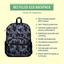Wildkin ECO rPET Kids Backpack – Recycled, Padded, Adjustable for School & Travel – Black Camo by TinyTreasures Baby Boutique