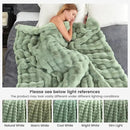 Cozy Bliss Faux Fur Throw Blanket for Couch, Fuzzy Soft Plush Thick Bubble Blanket for Sofa Bedroom Living Room, 60 * 80 Inches Sage Green by CozyNest Decor