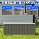 NUNU LAB 180 Gallon Outdoor Storage Box,Large Resin Sturdy Deck Box, Backyard Outside Storage Box Waterproof with Double Wall Panels,Package Delivery Garden Hose Storage Bin Outdoor Tool,Grey by GreenHaven Gardens