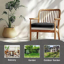 PNP FKJP 2 Pack Outdoor Chair Cushion 20" X 20" X 4", Waterproof Outdoor Seat Cushions with Non-Skid Ties, Black (Cushion + Cover)