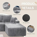 Hobestluk Modular Sectional Sofa Couches 108" L-Shape Couch 3 Seat Modular Sofa Memory Foam Sectional Couches for Living Room, Boneless Couch with Oversized Chaise (Light Grey, Right Facing) by CozyNest Decor