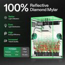 VIVOSUN S558 5x5 Grow Tent, 60"x60"x80" High Reflective Mylar with Observation Window and Floor Tray for Hydroponics Indoor Plant for VSF6450 by GreenHaven Gardens