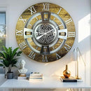 The Gears Clock Real Moving Gear Wall Clock England Line (Gold Antique, 24 inches (60 cm)) by CozyNest Decor