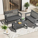 SERWALL Outdoor Coffee Table, HDPE Patio Coffee Table for Outside, Grey by CozyNest Decor