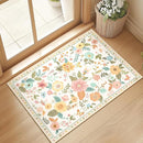 Floral 2x3 Area Rug Machine Washable Soft Print Boho Carpet Non Slip Doormat Low Pile Flower Area Rugs for Living Room Bedroom Nursery Kitchen Dining Room Indoor-Beige/White/Orange by TinyTreasures Baby Boutique