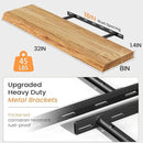 Floating Shelves for Wall, 32" Live Edge Solid Elm Wood Floating Shelf, Wall-Mounted Display Shelves with Invisible Heavy-Duty Metal Bracket, Floating Shelf for Kitchen (Natural, Set of 2) by CozyNest Decor
