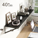 Deep Black Floating Shelves for Wall, 24"W x 10"D Wall Shelves Set of 2, 10 Inch Deep Floating Shelf with Brackets, Wide Display & Storage Shelves for Books, Living Room, Kitchen, Bathroom by CozyNest Decor