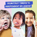Jack N' Jill Kids Toothbrush - Extra Soft Bristle Toothbrush for Kids, Handle & Packaging Made from Plants (Corn), Ergonomic Handle for Little Hands - Dino Baby (1 Pack) by TinyTreasures Baby Boutique