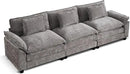 URRED Modular Sectional Sofa Comfy Cloud Couch, Modern Chenille Sofa Sleeper Deep Seat Couches with Ottoman/Pillows for Living Room (Gray, 117'') by CozyNest Decor